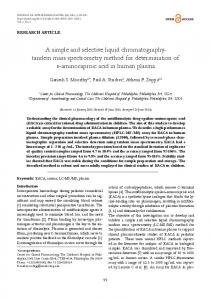 A simple and selective liquid chromatography- tandem mass