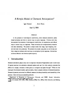 A Simple Model of Demand Anticipation! - CiteSeerX