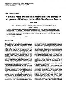 A simple, rapid and efficient method for the extraction of ... - TSpace