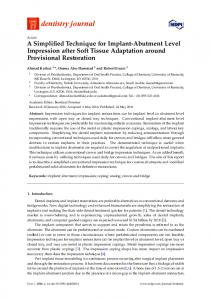 A Simplified Technique for Implant-Abutment Level Impression ... - MDPI