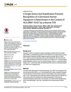 A Single Amino Acid Substitution Prevents