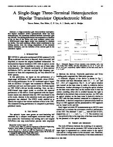 A Single-Stage Three-Terminal Heterojunction Bipolar Transistor ...