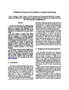 A Software Infrastructure for Research in Textual Data Mining - dimacs