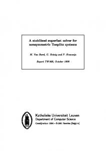 A stabilized superfast solver for nonsymmetric ... - Semantic Scholar