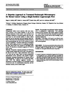 A Stepwise Approach to Transanal Endoscopic ... - Springer Link