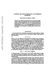 A strong triangle inequality in hyperbolic geometry