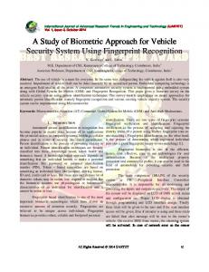 A Study of Biometric Approach for Vehicle Security System ... - ijartet