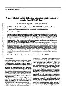 A study of dark matter halos and gas properties in clusters of galaxies