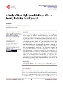 A Study of How High-Speed Railway Affects County Industry ...