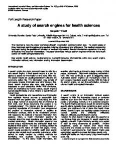 A study of search engines for health sciences - Academic Journals