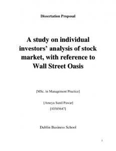 A study on individual investors' analysis of stock