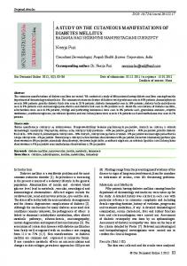 A study on the cutaneous manifestations of diabetes mellitus