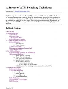 A Survey of ATM Switching Techniques