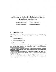 A Survey of Inductive Inference with an Emphasis ... - Semantic Scholar