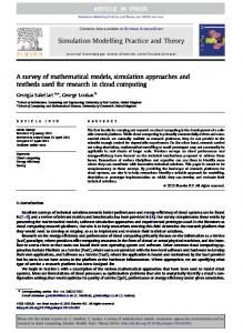 A survey of mathematical models, simulation approaches ... - CiteSeerX