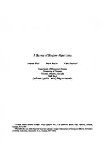 A Survey of Shadow Algorithms