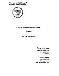 A survey on formal models for OO