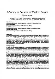 A Survey on Security in Wireless Sensor Networks: Networks: Attacks ...