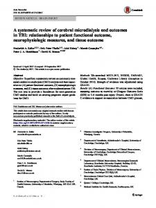 A systematic review of cerebral microdialysis and ... - Springer Link