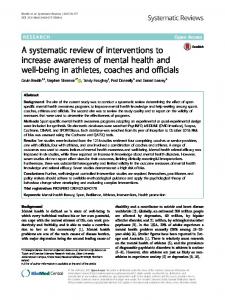 A systematic review of interventions to increase ... - Systematic Reviews