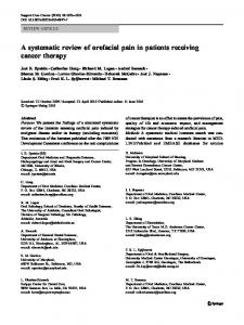 A systematic review of orofacial pain in patients receiving ... - MASCC