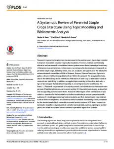 A Systematic Review of Perennial Staple Crops Literature Using Topic ...