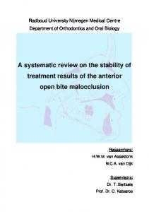 A systematic review on the stability of treatment ...