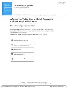 A Test of the Viable System Model