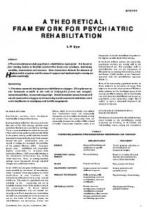 a theoretical framework for psychiatric rehabilitation - Semantic Scholar