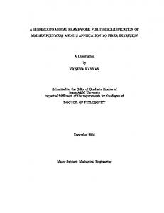 A THERMODYNAMICAL FRAMEWORK FOR THE