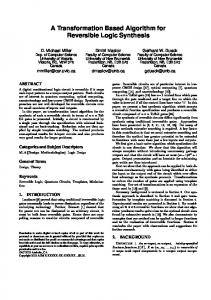 A Transformation Based Algorithm for Reversible ... - Semantic Scholar