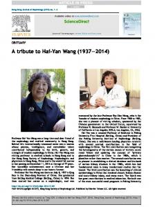 A tribute to Hai-Yan Wang (1937-2014)