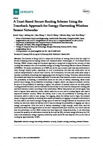 A Trust-Based Secure Routing Scheme Using the ...