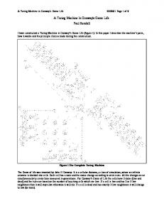 A Turing Machine In Conway's Game Life. Paul Rendell