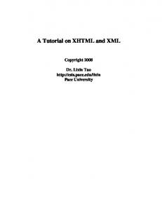 A Tutorial on XHTML and XML