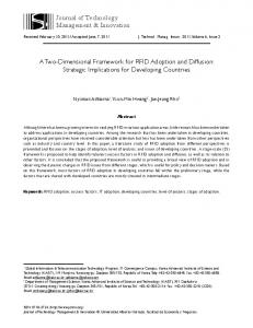 A Two-Dimensional Framework for RFID Adoption and Diffusion