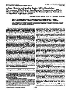 A Type I Interferon Signaling Factor, ISF21, Encoded on Chromosome ...