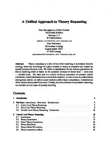 A Unified Approach to Theory Reasoning - CiteSeerX