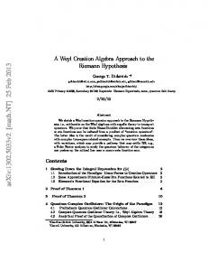 A Weyl Creation Algebra Approach to the Riemann Hypothesis