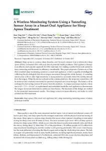 A Wireless Monitoring System Using a Tunneling Sensor Array ... - MDPI