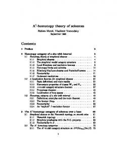 A1-homotopy theory of schemes Contents