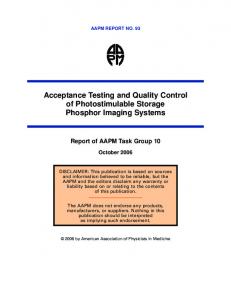 AAPM Report No. 90