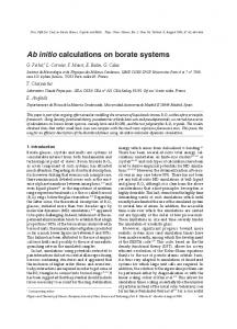 Ab initio calculations on borate systems