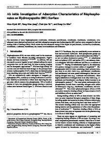 Ab initio Investigation of Adsorption Characteristics of ...