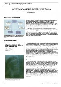 ABC of General Surgery in Children ACUTE ABDOMINAL PAIN ... - NCBI