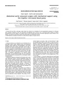 Abdominal aortic aneurysm surgery with mechanical ... - CiteSeerX