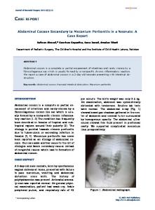 Abdominal Cocoon Secondary to Meconium ... - Semantic Scholar