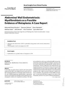 Abdominal Wall Endometriosis: Myofibroblasts as a ...