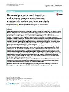 Abnormal placental cord insertion and adverse