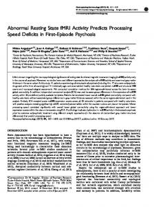 Abnormal Resting State fMRI Activity Predicts Processing ... - Nature